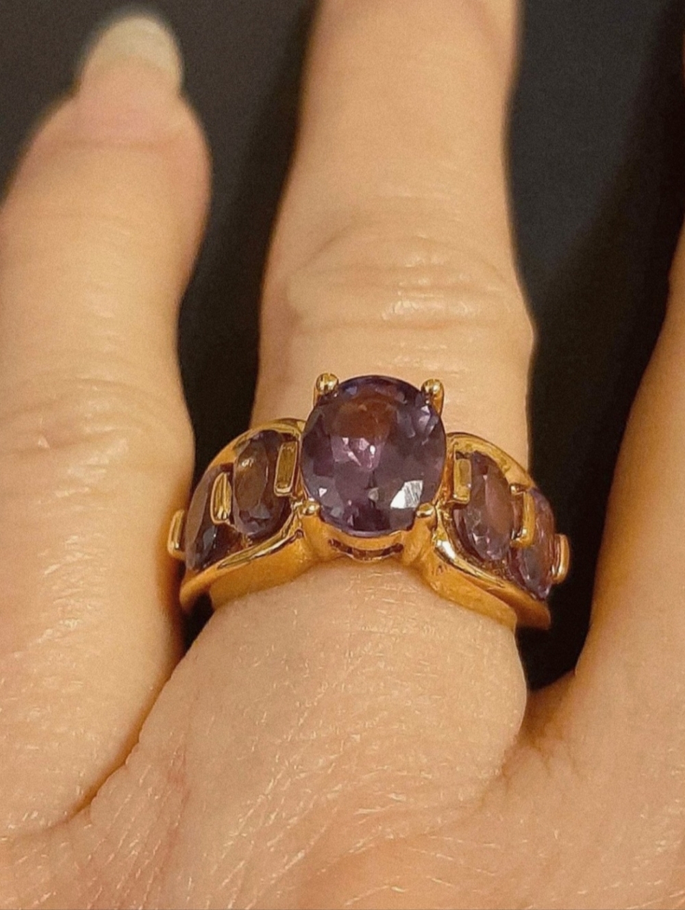 Alexandrite Gold Tone Ring size 5 (QVC)